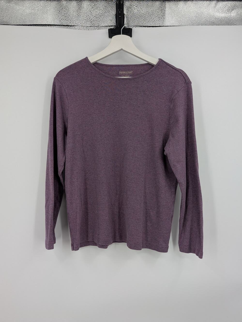 Pendleton Long Sleeve Cotton Blouse Size Large Marbled Purple Lounge Comfort